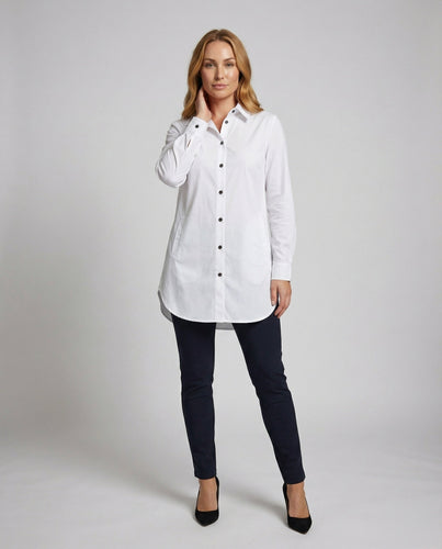 Damen Longbluse-Tunika Verlängertes Rückenteil