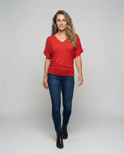 Damen lässiges V-Ausschnitt-Shirt.