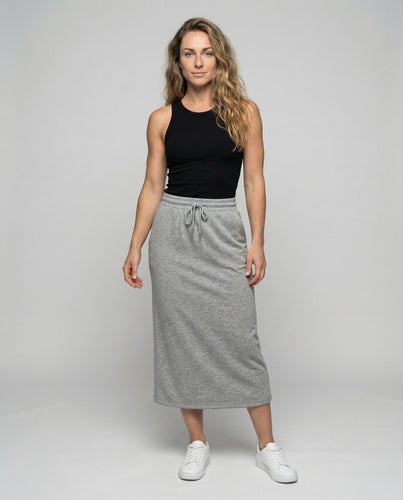 Damen lässiger Midirock im Sweatlook