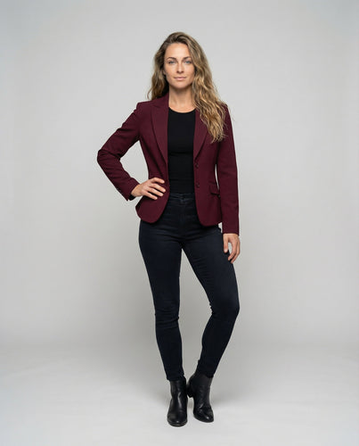 Damen figurbetonter Business-Blazer mit Schößchen