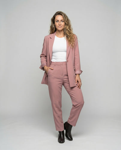 Damen Lockere Weites-Bein Blazer-Hosen-Set