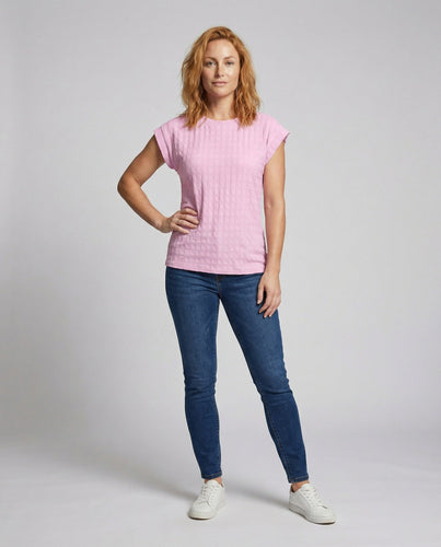 Damen Waffelstruktur Oversize-Shirt