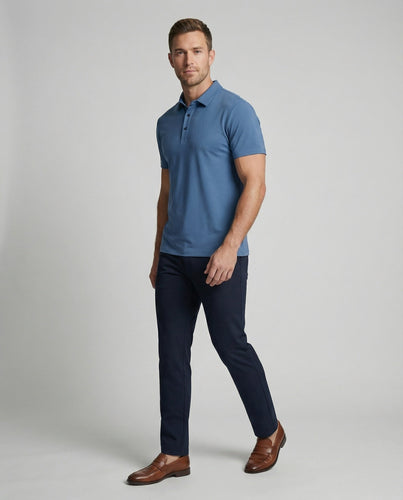 Herren nan atmungsaktives Stretch-Poloshirt aus Mikrofaser mit klassischem Kragen und dezenter Drei-Knopfleiste Drune
