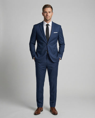 Herren nan eleganter Slimfit Anzug mit schmal geschnittenem Sakko und eng anliegender Hose aus feiner Twillqualität Drune