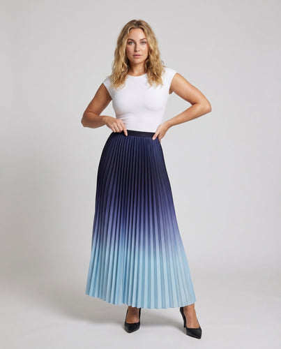 Damen Elegante Akkordeonplissee Plissee Maxi-Faltenrock