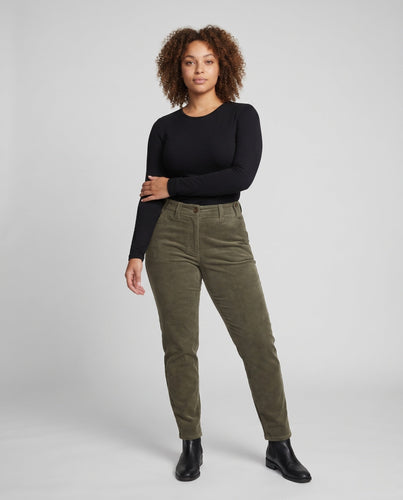 Damen Cordhose mit praktischen Taschen und knöpfbarem Detail Drune