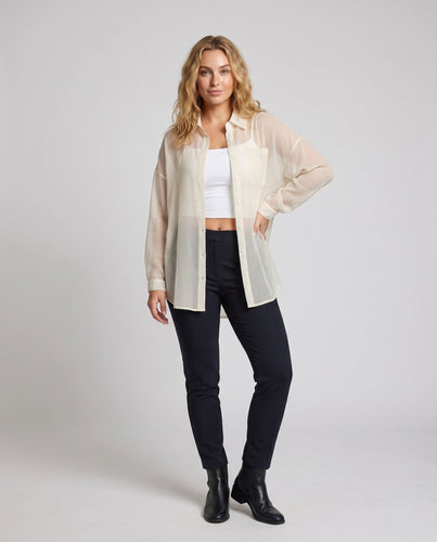 Damen Verspielte Chiffonbluse mit lockeren Ärmeln Drune