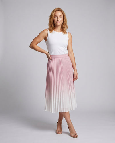 Damen Plissierter Maxirock mit elegantem Ombre-Effekt