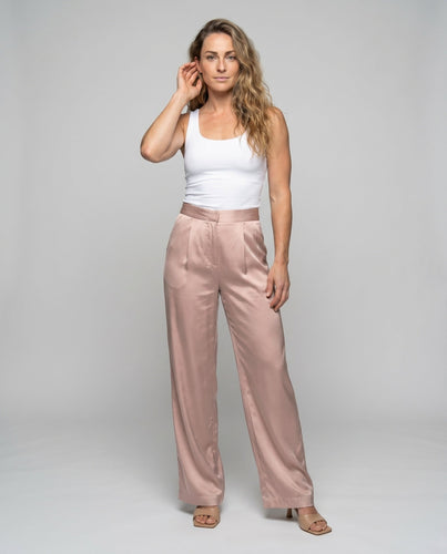 Damen elegante und hochwertige Bundfaltenhose