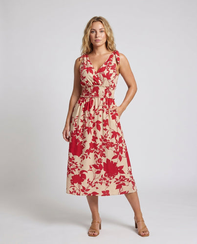 Damen Sommerkleid mit zarten Blumenmustern und verstellbaren Trägern