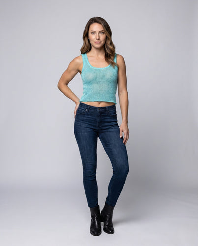 Damen Glitzerndes Crop-Top aus feinem Strickmaterial Drune