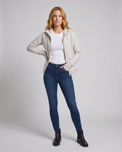 Damen Sportliche Kapuzenjacke mit Daumenlöchern Drune