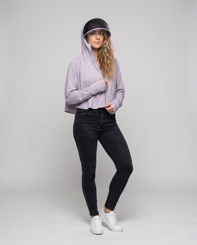 Damen Sportliche Windbreaker-Jacke mit hohem Kragen und UV-Schutz Drune