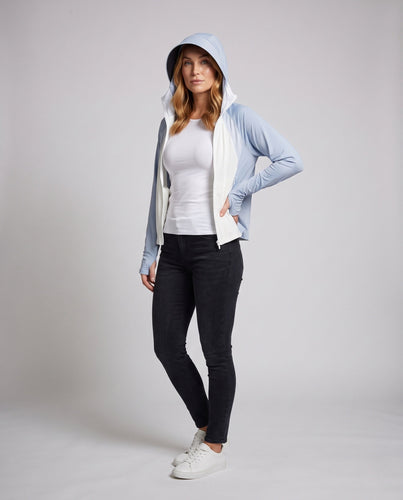 Damen atmungsaktive Kapuzenjacke mit UV-Schutz Drune