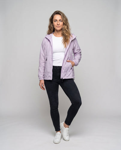 Damen funktionale Outdoor-Jacke mit verstellbarem Kapuzenkragen und atmungsaktiven Einsätzen Drune
