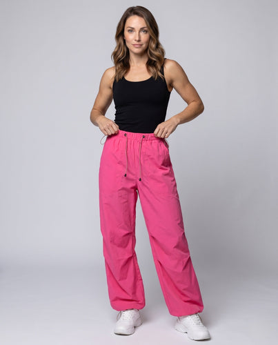 Damen lässige weite Freizeithose mit verstellbarem Bund und elastischem Material Drune