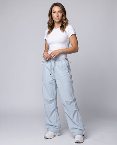 Damen lässige weite Sporthose mit elastischem Bund und praktischen Taschen Drune