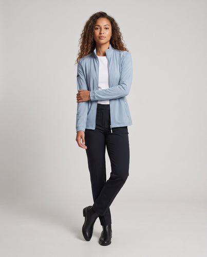 Damen leichte Sportjacke mit atmungsaktiver Struktur und schützendem Reißverschluss Drune
