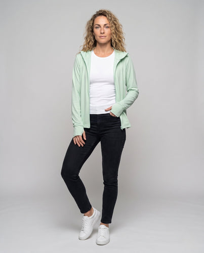 Damen Multifunktionale UV-Schutzjacke mit abnehmbarem Kapuzenkragen Drune