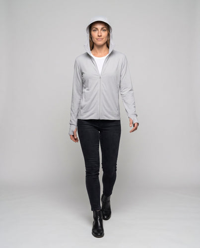 Damen Sportjacke mit multifunktionalem Kapuzendesign und atmungsaktiven Einsätzen Drune
