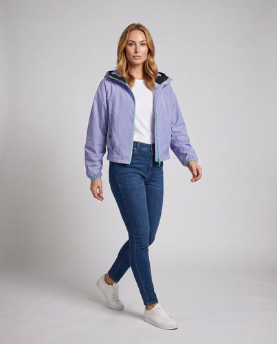 Damen nan ultraleichte Kapuzen-Outdoorjacke, packbar mit zweirichtungs-Reißverschluss und elastischen Bündchen Drune