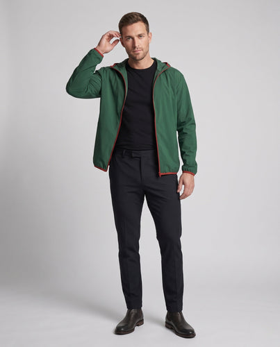 Herren nan packbare Hiking-Kapuzenjacke mit wasserabweisender DWR, Mesh-Innenfutter und Sicherheitsreflektoren Drune