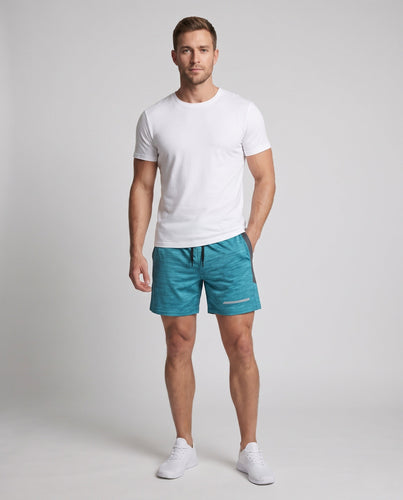 Herren nan sportliche Badeshorts mit elastischem Bund, Kordelzug, atmungsaktivem Stretchstoff, Mesh-Seiteneinsätzen und reflektierendem Detail Drune