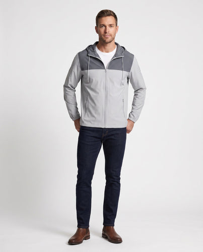 Herren nan ultraleichte atmungsaktive Reise-Kapuzenjacke mit Packfunktion, windabweisendem Material und elastischen Bündchen Drune