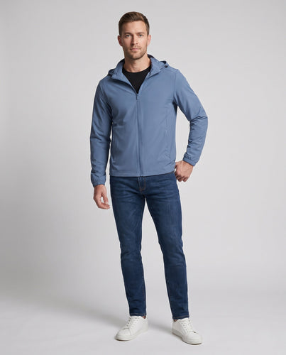 Herren nan ultraleichte winddichte Softshelljacke mit Kapuze und verdecktem Reißverschluss Drune