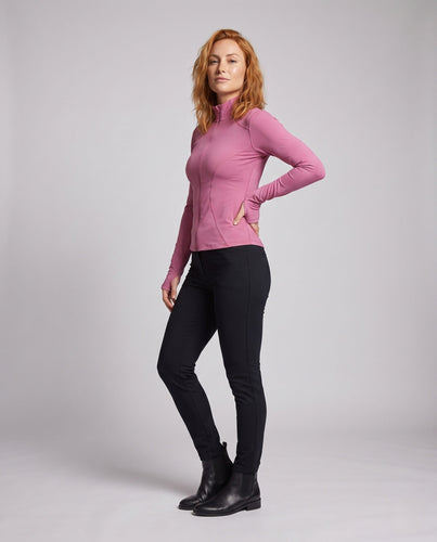 Damen nan leichte Sportjacke mit hohem Stehkragen, ergonomischer Passform und integrierten Daumenmanschetten Drune