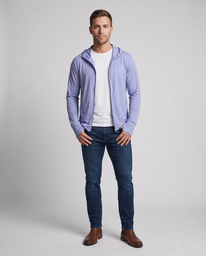 Unisex nan leichtes Strand-Hoodie mit kühlender Mesh-Innenseite, durchgehendem Reißverschluss und Eingrifftaschen Drune