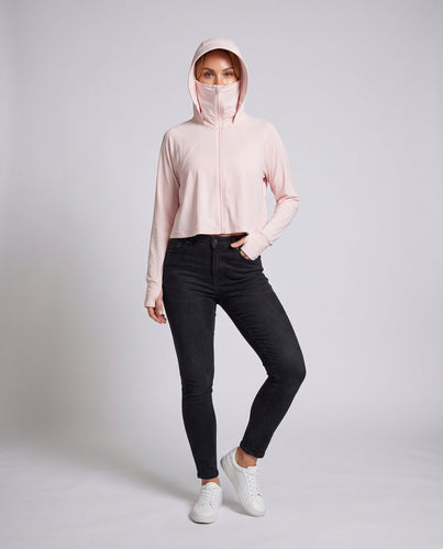 Damen nan leichte Kapuzenjacke mit Sonnenschutz und integrierter Schirmkante Drune