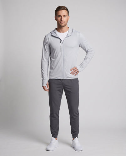 Herren nan leichte UV-Schutz Sportjacke mit Kapuze, durchgehendem Reißverschluss und atmungsaktivem Mesh Drune