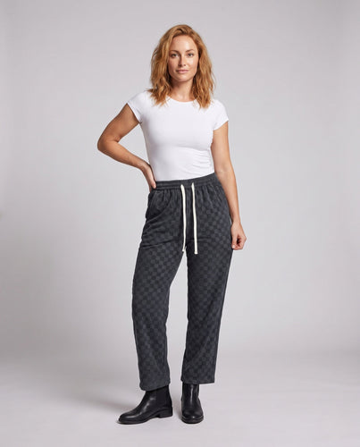 Damen bequeme und lässige Freizeithose mit Karomuster Drune