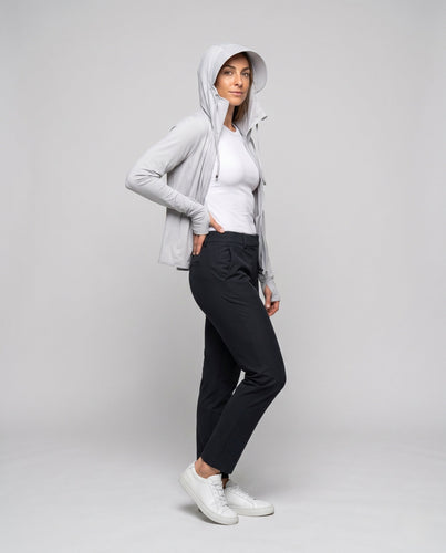 Damen leistungsstarke und atmungsaktive Funktionsjacke mit hohem Kragen Drune