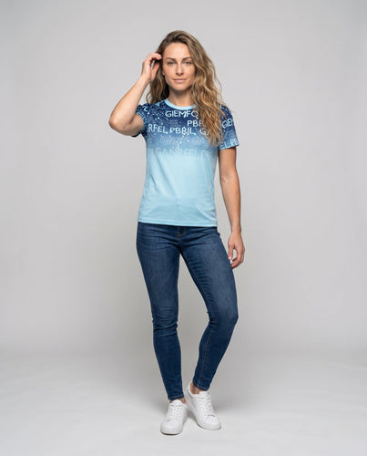 Damen modernes T-Shirt mit grafischem Design und atmungsaktivem Material Drune