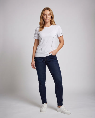 Damen sportliches Funktionsshirt mit atmungsaktivem Mesh-Material Drune