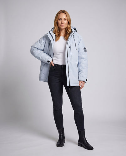 Damen Funktionsjacke mit wasserabweisendem Material und verstellbarer Kapuze Drune