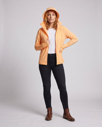 Damen Leichte Sportjacke mit Kapuze und Netzmaterial Drune