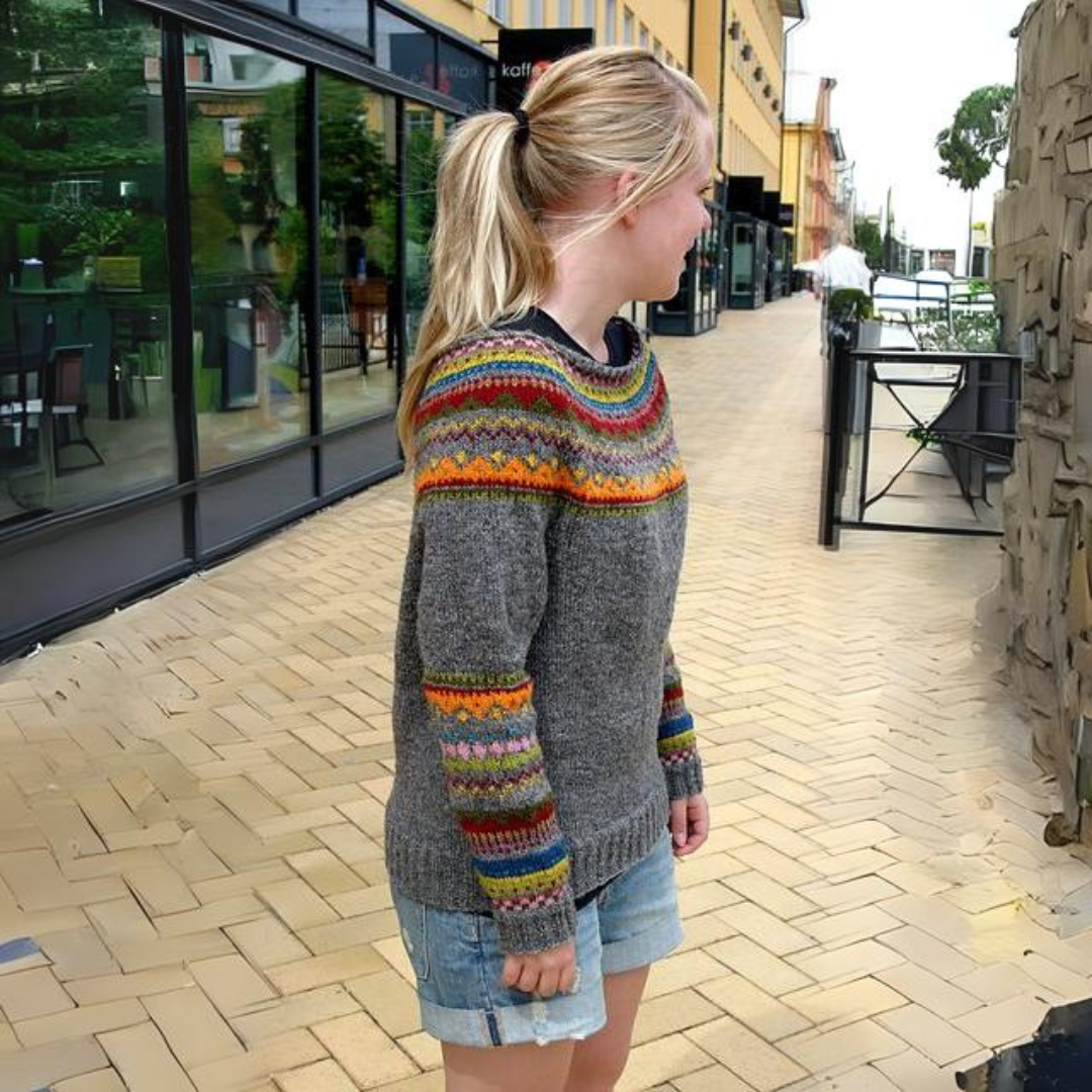 Drune | Retro Damenpullover Mit Print