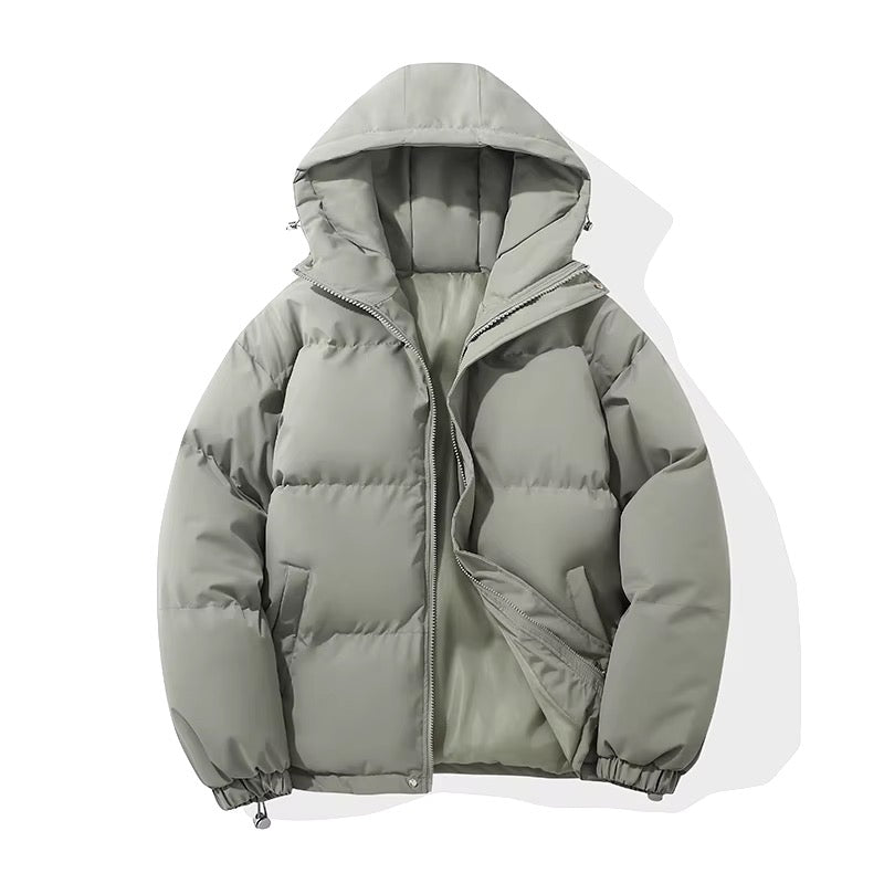 Drune | Jacke Damen Hoher Kragen Kapuzen Reißverschluss Design Baumwollgefütterte Jacke