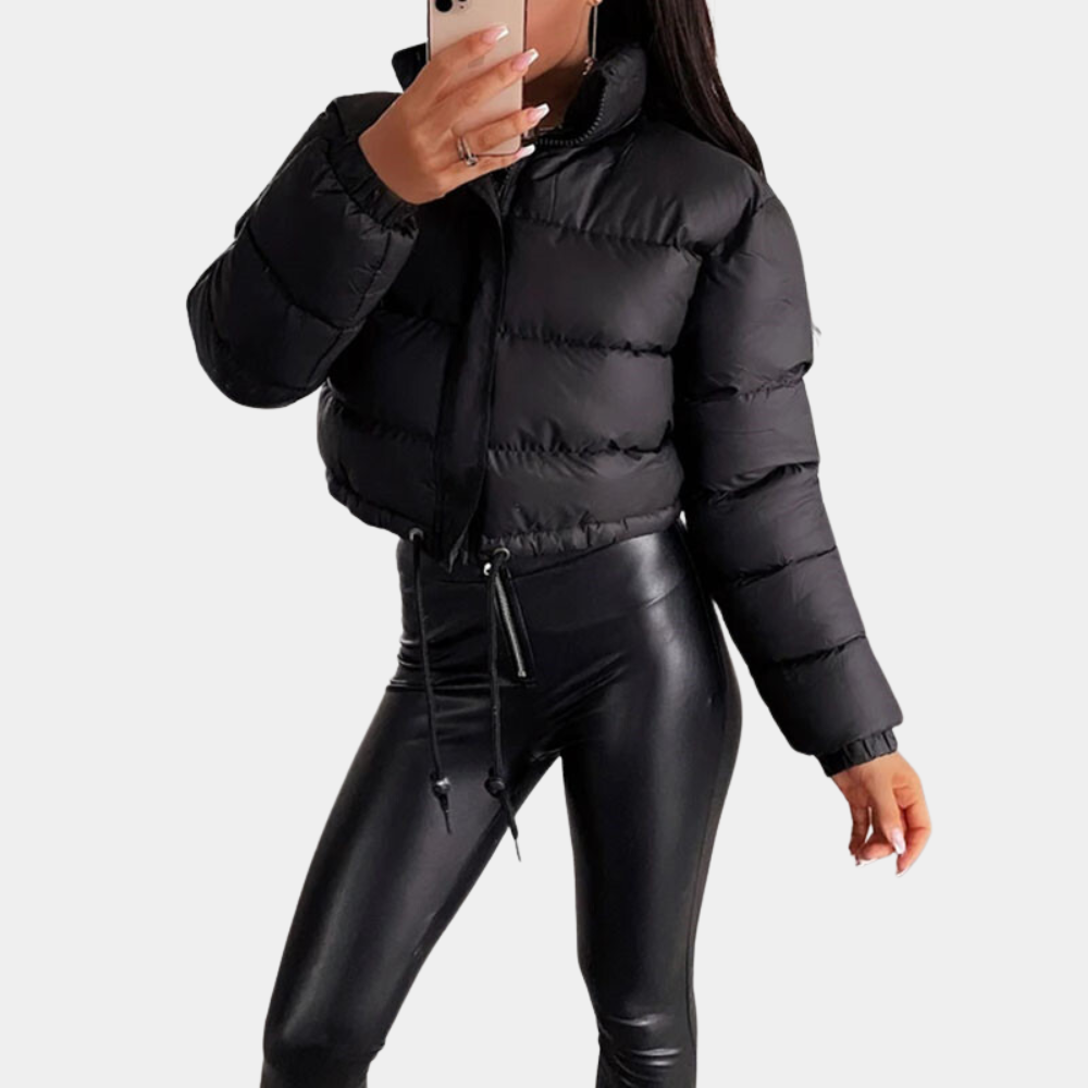 Drune | Cropped Stehkragen Winterjacke Damen Daunenjacken
