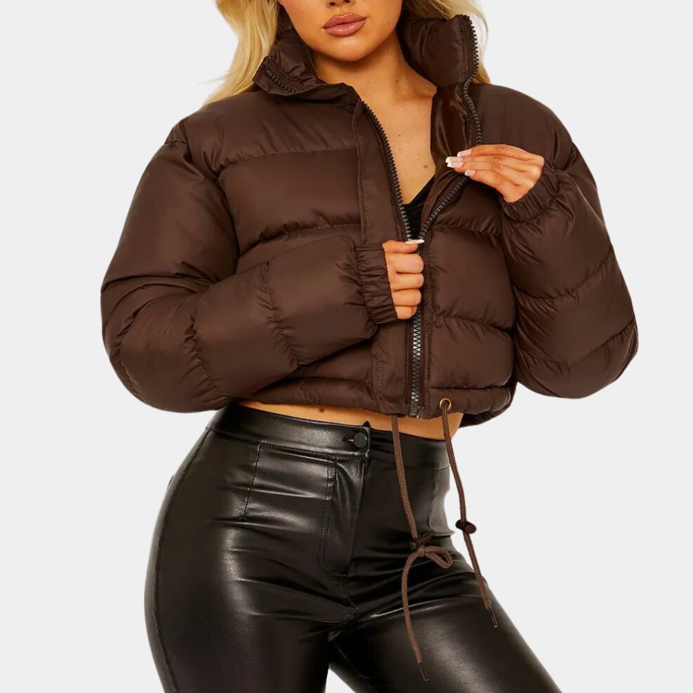 Drune | Cropped Stehkragen Winterjacke Damen Daunenjacken