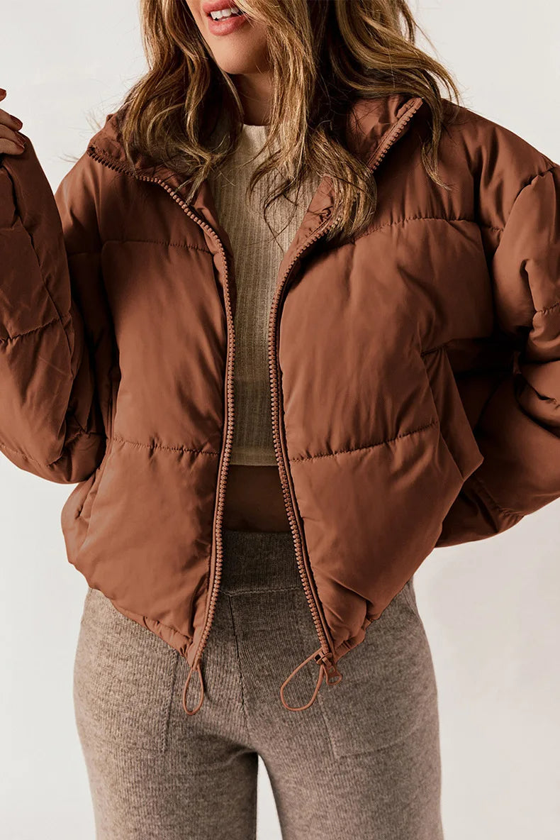 Drune | Warm Kurz Wattierte Jacke Winterjacke für Damen