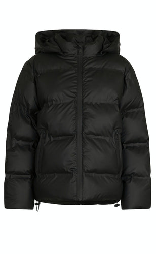 Drune | Warme Schwarze Winterjacke mit Kapuze für Damen