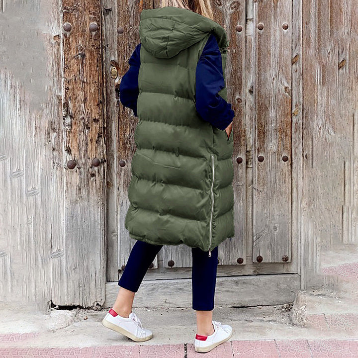 Drune | Lang Kapuze Weste Winterbekleidung für Damen