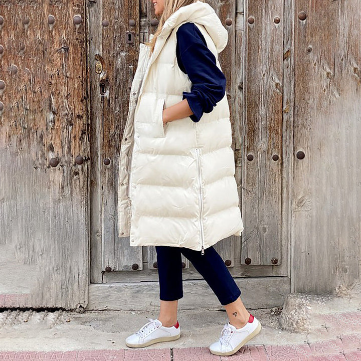 Drune | Lang Kapuze Weste Winterbekleidung für Damen