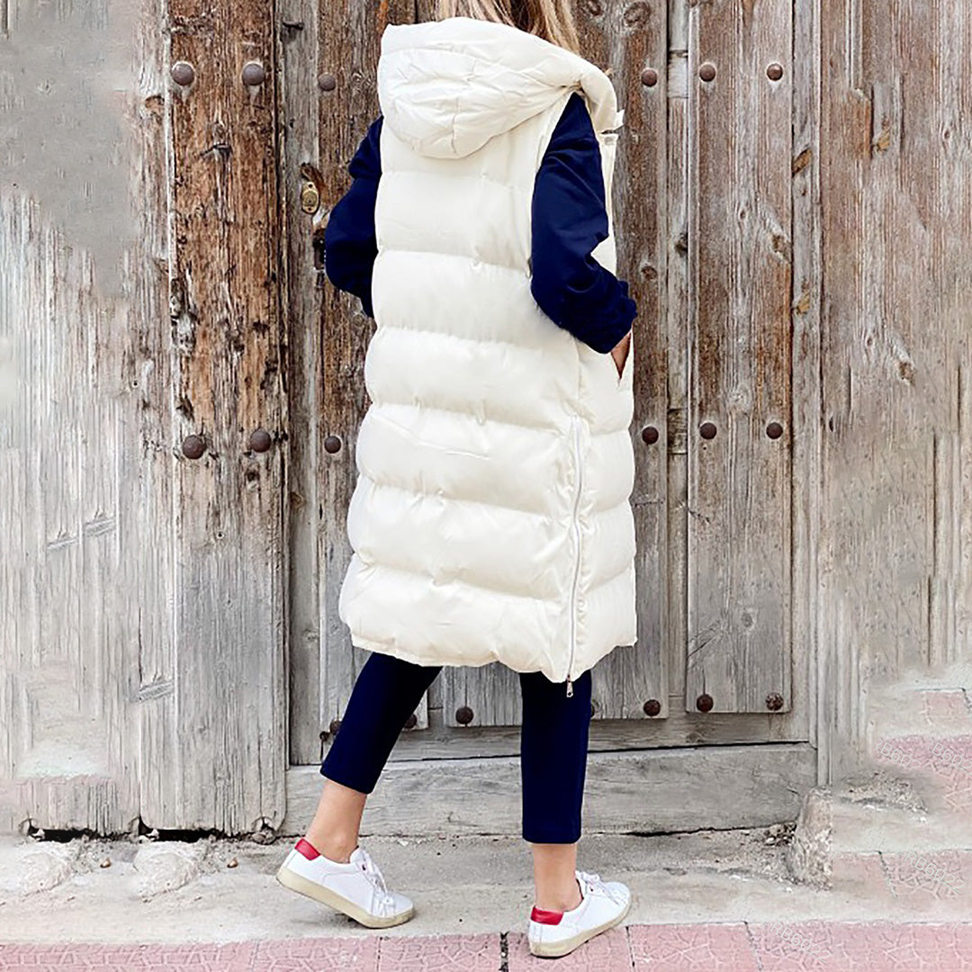 Drune | Lang Kapuze Weste Winterbekleidung für Damen