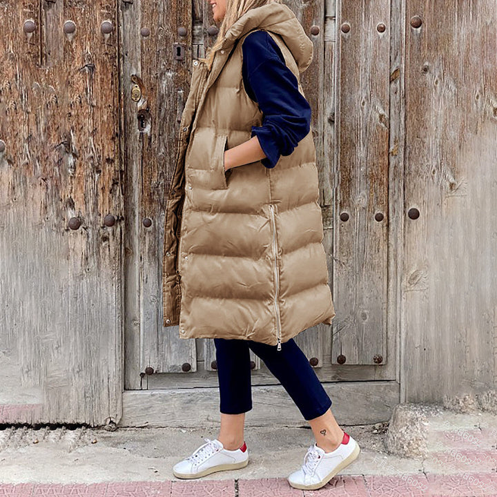 Drune | Lang Kapuze Weste Winterbekleidung für Damen