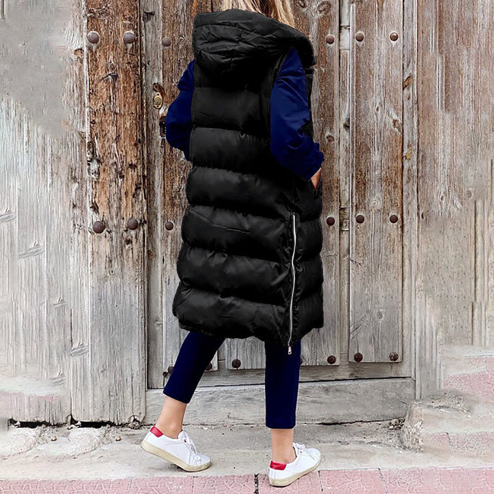 Drune | Lang Kapuze Weste Winterbekleidung für Damen